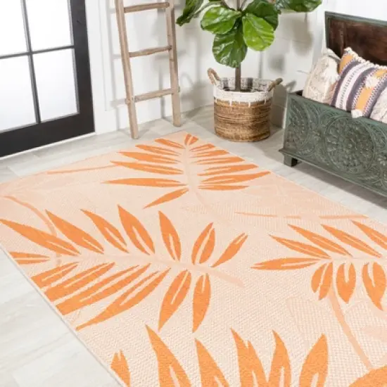 Havana Tropical Palm Leaf Indoor/Outdoor Area Rug - JONATHAN Y image {7}