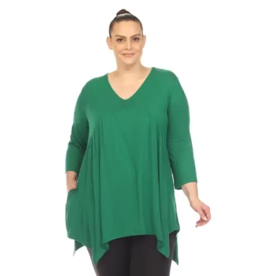 Plus Size Empire Cut V-Neck Tunic Top image {8}