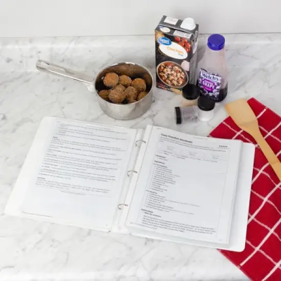 AuldHome Design White Enamelware Cookbook Binder, Replacement Cover for Classic 3-Ring Binder Cookbook / Recipe Holder image {6}