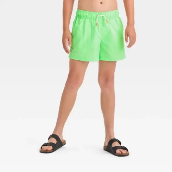 Boys' Snappy Solid Swim Shorts - art class&trade; Green image {3}