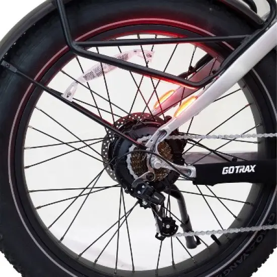 GOTRAX Adult Fat Tire 26" Step Through Electric Hybrid Bike - Silver image {6}