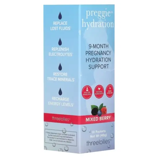Preggie Hydration, Mixed Berry , 10 Packets, 0.14 oz (4 g) Each image {3}