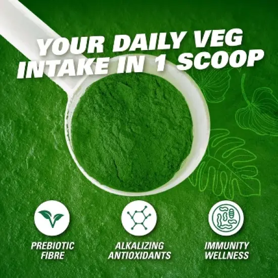 EHPlabs OxyGreens Super Greens Powder - Spirulina & Chlorella Superfood, Green Juice Powder & Greens Supplements, 30 Serves (Guava Paradise) image {3}