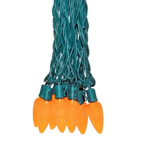 Novelty Lights 25 Feet 25 Light C9 Diamond Faceted LED String Lights, Pre-Lamped Holiday Lights on Green Wire, UL Listed, Connectable image {11}