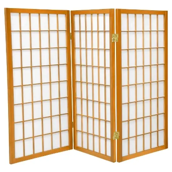 3 ft. Tall Window Pane Shoji Screen (3 Panels) - Oriental Furniture image {3}