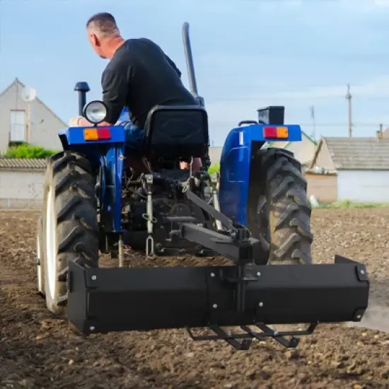 Box Scraper, 42'' Tow Behind Lawn Tractor Attachment - Box Blade Hitch Fit for ATV UTV, Multi-Functional, Carbon Steel, Black image {6}