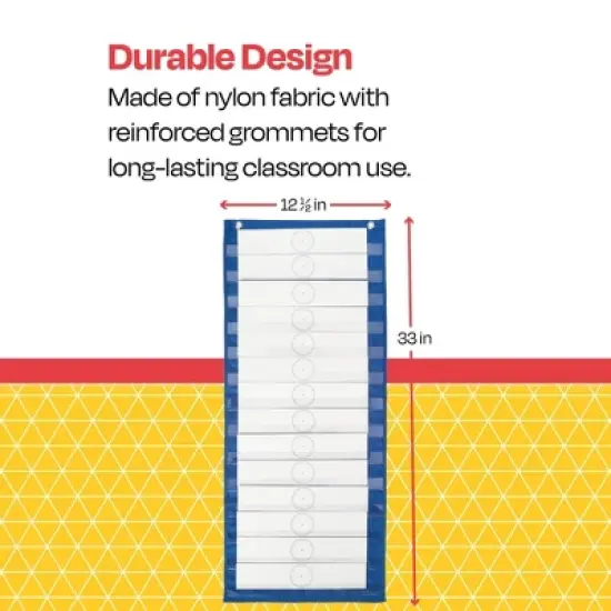 School Smart Pocket Chart with 14 Pockets, 33 x 12-1/2 Inches, Blue image {2}