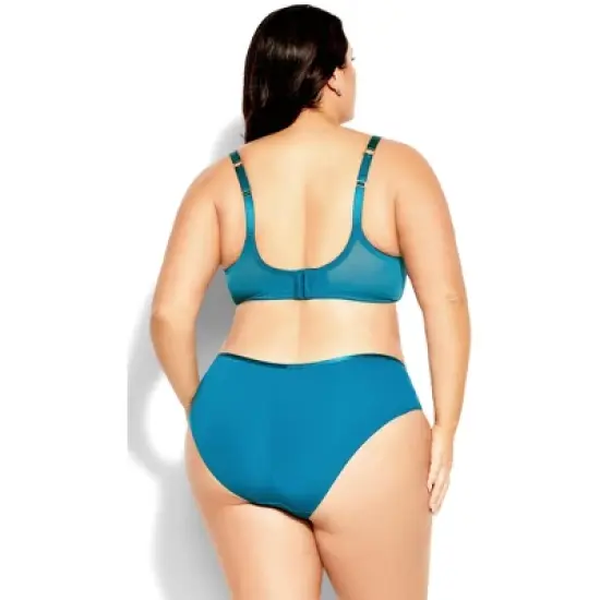 Women's Plus Size Blythe Plunge Bra - teal | CITY CHIC image {1}