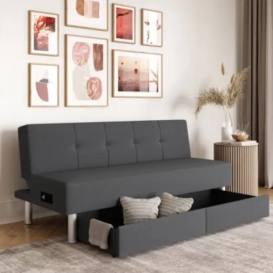 Wilton Dream Convertible Futon Sofa Bed Charcoal - Serta image {3}