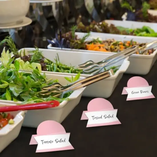 Big Dot of Happiness Pink Elegantly Simple - Guest Party Favors Tent Buffet Card - Table Setting Name Place Cards - Set of 24 image {2}