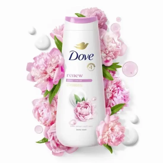 Dove Renew Body Wash - Peony & Rose Oil 24hr Lotion-Soft Skin - Vegan & PETA Approved 20 fl oz image {2}