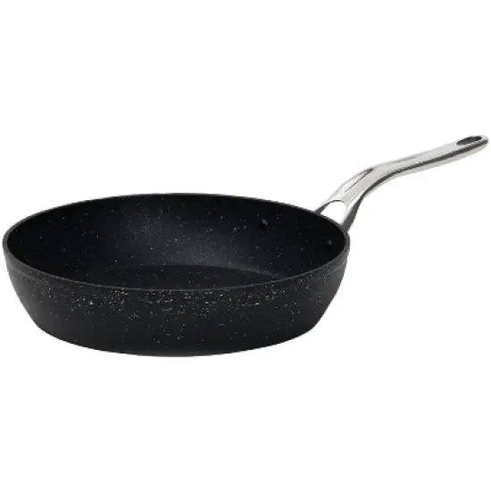 The Rock by Starfrit 8" Aluminum Fry Pan with Stainless Steel Handle Black image {1}
