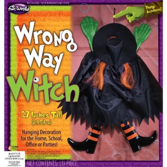 Fun World Wrong Way Orange Witch image {2}