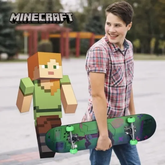 Minecraft 31" Skateboard with ABEC5 Bearings - Perfect for Beginners and Pros with Unique Artwork image {6}