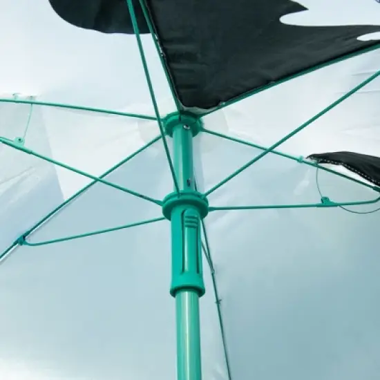 Outsunny Kids Picnic Table and Chair Set, Outdoor Folding Garden Furniture, for Patio Backyard, with Monkey Pattern, Removable & Height Adjustable Sun Umbrella, Aged 3-6 Years Old image {4}