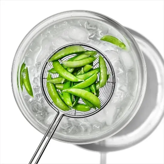 OXO Stainless Steel Scoop and Strain Skimmer Black: Dishwasher-Safe Skimmer Spoon, 14.6" Length, 5.4" Head Diameter image {6}