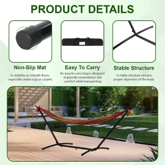 FDW Hammock Stand with Durable Power Coated Finish & Carrying Case, Stand Only image {4}