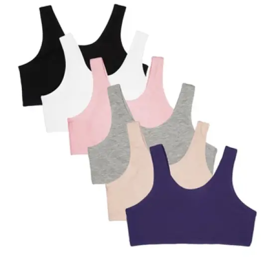  Fruit of the Loom Girls Cotton Stretch Sports Bra 6 Pack image {5}