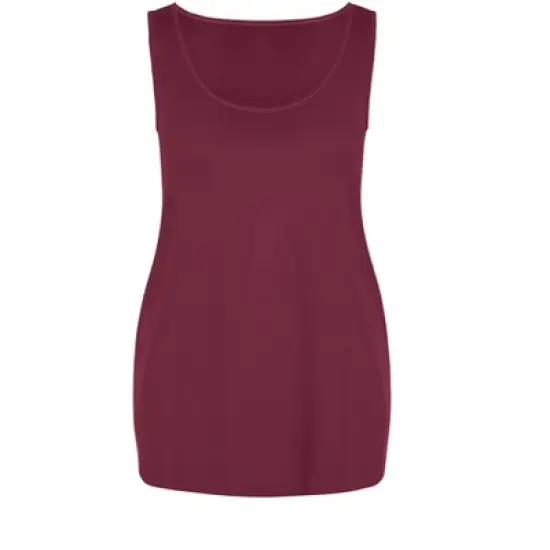 Women's Plus Size Plain Tank - plum | AVENUE image {2}