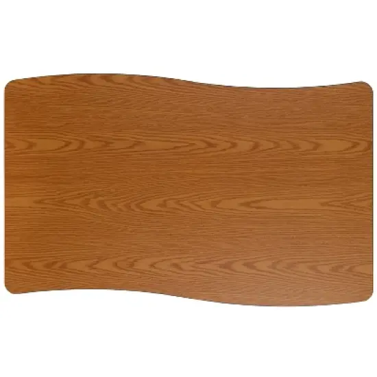 Flash Furniture 28"W x 47.5"L Rectangle Wave Flexible Collaborative Thermal Laminate Activity Table - Height Adjustable Short Legs image {6}