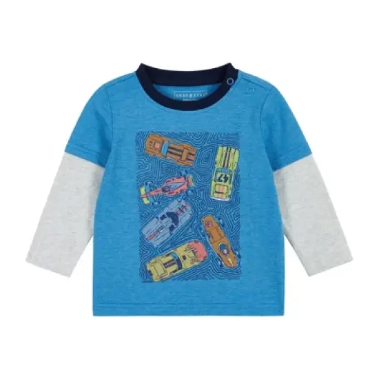 Andy & Evan  Infant  Boys Racecar Long Sleeve Two-Fer Tee Set image {2}