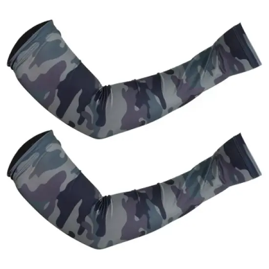 Unique Bargains Basketball Sports Camouflage Cooling Arm Elbow Compression Sleeve Green-gray-blue 1 Pair image {6}