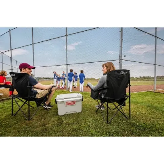 Coleman Quad Portable Camping Chair with Built-In Cooler - Black image {5}