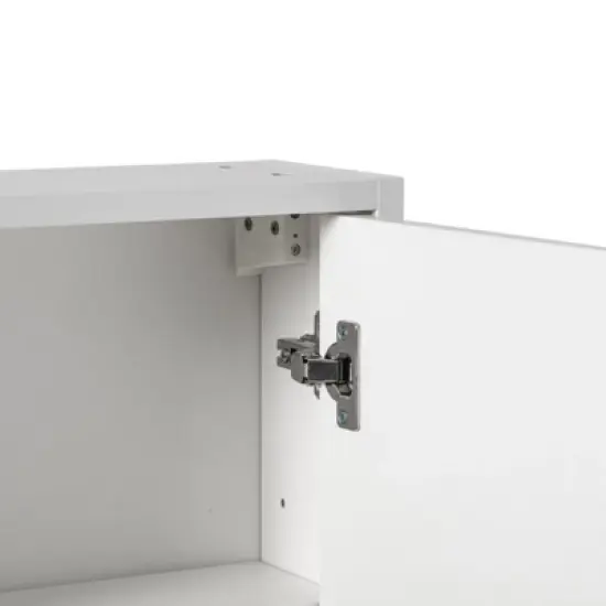 Basicwise Wall Mount Bathroom Mirrored Storage Cabinet with Open Shelf | 2 Adjustable Shelves Medicine Organizer Storage Furniture image {4}