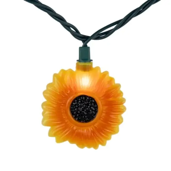 Northlight Sunflower Patio Light Set - 6' Green Wire - 10ct image {4}