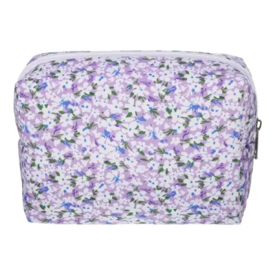 Unique Bargains Lightweight Flower Cosmetic Bag Purple 1 Pc image {3}