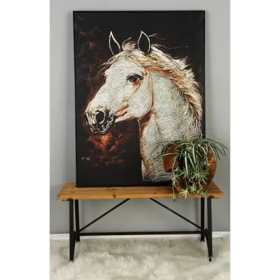 Industrial Knotted Wood Bench Beige - Olivia & May image {1}