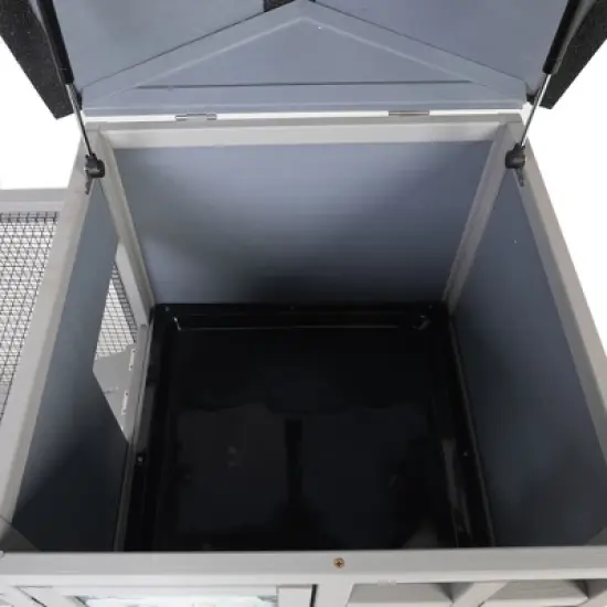 Sevobal Pet Carriers, Large Rabbit Hutch with Waterproof Roof, Portable Fence for Indoor Outdoor, Gray, 48.1"*24.2"*35.2" image {4}