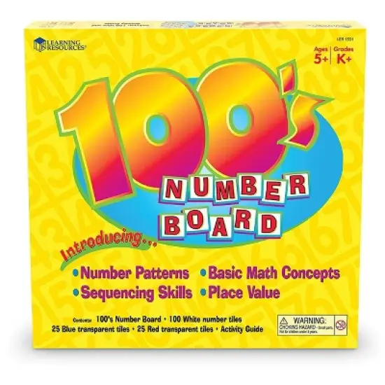 Learning Resources Hundred Number Board, Plastic, Ages 5+ image {1}