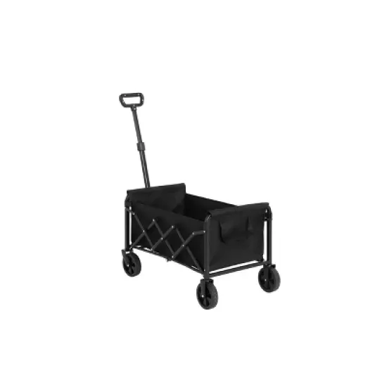 Lightweight Portable Heavy Duty Folding Beach Wagons with Wheels - Outdoor Utility Carts-Black image {7}