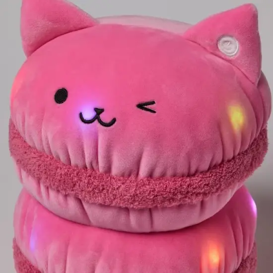 Cat Macaron Light-Up Stuffed Plush Kids' Throw Pillow Pink - Pillowfort&trade; image {3}
