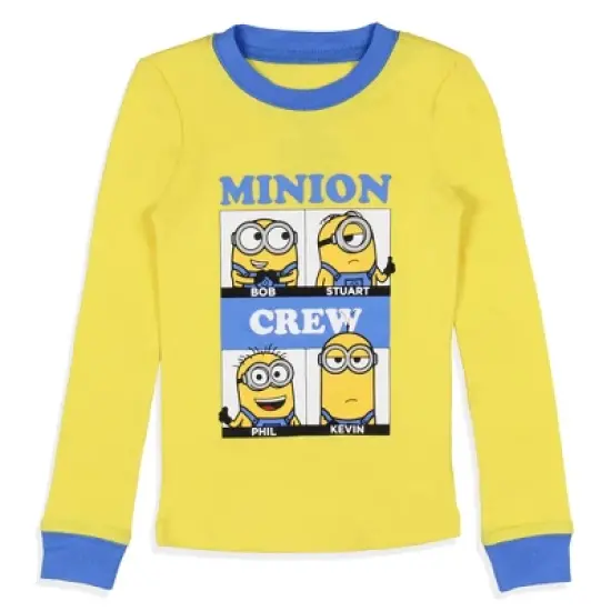 Despicable Me Toddler Boys' Minions Crew Bob Stuart Phil Sleep Pajama Set Yellow image {1}