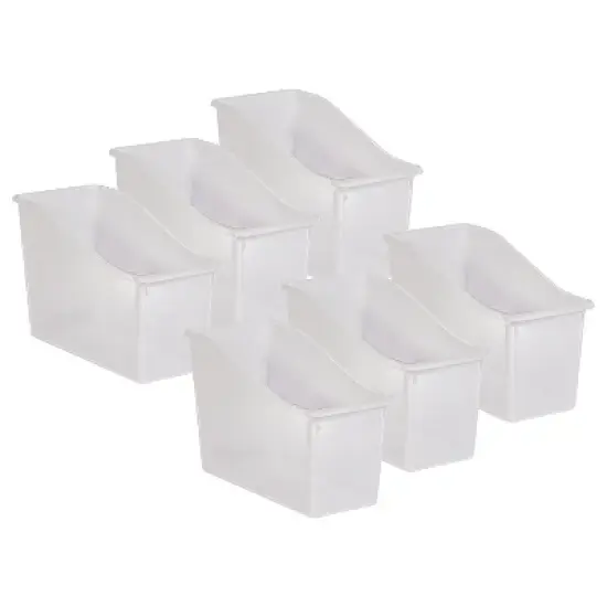 Teacher Created Resources Plastic Book Bin 11.3" x 5.5" x 7.5" Clear 6/Pack (TCR20458-6) image {1}