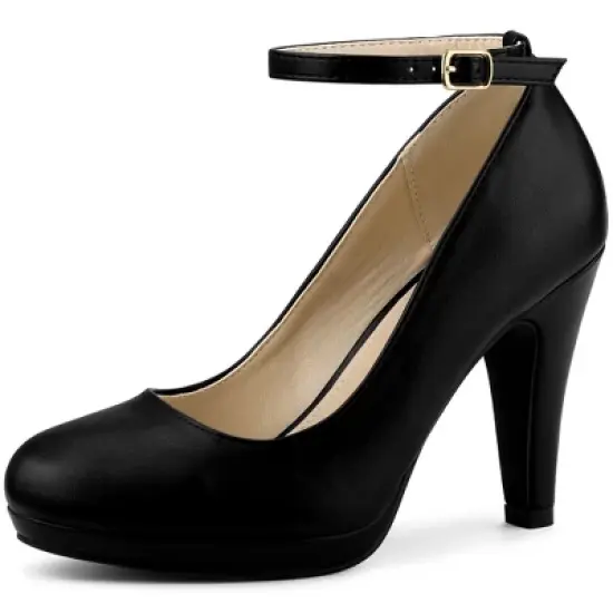Perphy Mary Jane Platform Ankle Strap Stiletto Heel Pumps for Women image {6}