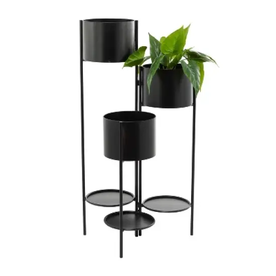 39.5" Wide Planter Pot Modern Metal Black - Olivia & May image {2}