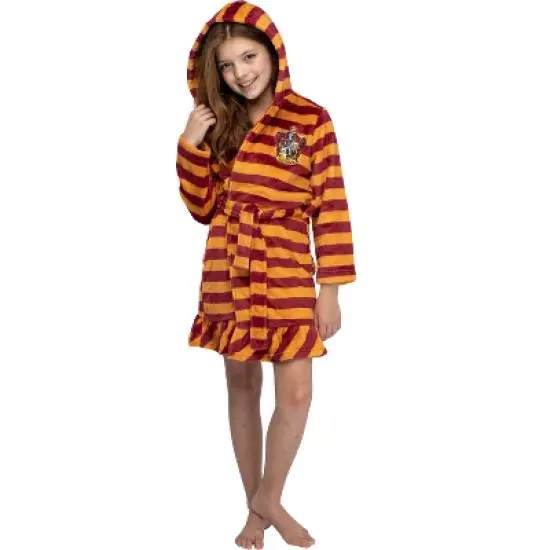 Harry Potter Girls' Striped Ruffle Plush Fleece Robe image {4}