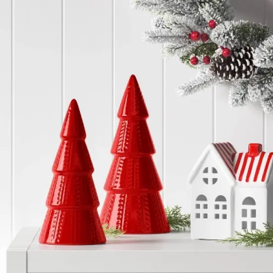 8" Christmas Ceramic Tree Shaped Decor - Wondershop&trade; image {1}