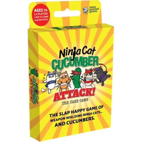 Ninja Cat Cucumber Attack! Game: Classic Social & Problem Solving Board for 2-4 Players, Includes Cards, 30 Min Play image {6}