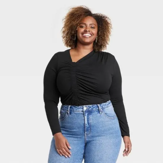 Women's Slim Fit Asymmetrical Long Sleeve T-Shirt - Ava & Viv&trade;  image {4}