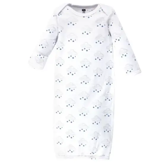 Hudson Baby Infant Boy Cotton Long-Sleeve Gowns 3pk, Cloud Mobile Blue, 0-6 Months image {3}