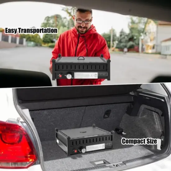 Tangkula Portable Propane Fire Pit 40,000 BTU Tabletop Fire Pit for Tables with 2&rdquo; Umbrella Hole Compact Propane Fire Pit image {4}