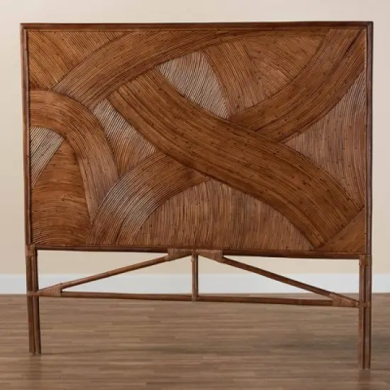 bali & pari King Elettra Rattan Standalone Headboard: Handcrafted, No Assembly, Bohemian Design image {6}