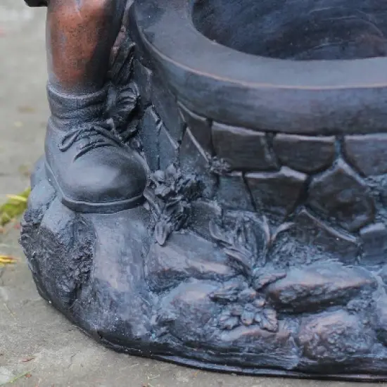 Northlight 29" Children at the Water Pump Well Outdoor Patio Garden Fountain - Black/Bronze image {5}