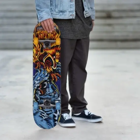 Tony Hawk 31 inch Skateboard, Tony Hawk Signature Series 3, 9-ply Maple Deck Skateboard for Cruising, Carving, Tricks and Downhill, Fire/Ice image {5}