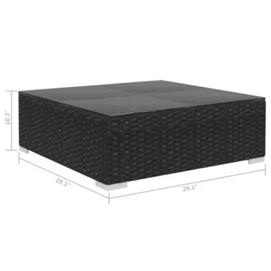 vidaXL 10 Piece Patio Lounge Set with Cushions Poly Rattan Black image {10}