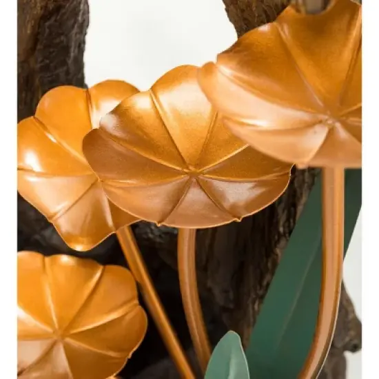 Wind & Weather Realistic Indoor/Outdoor Woodland Stump Fountain with Metal Lily Pads image {5}